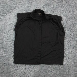 Massimo Dutti Shirt Womens Small Black Sleeveless Button Front Collared Top
